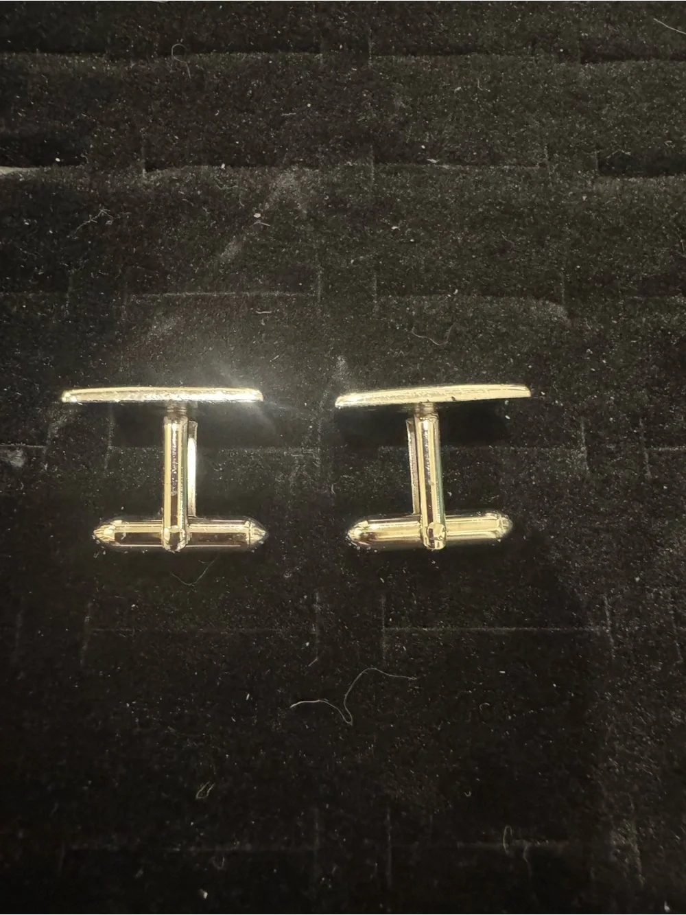 Vintage Gold-Tone Square Cufflinks with Accent Stones